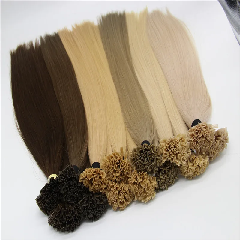 
Drop Shipping Italian Keratin Pre Bonded 100% Hair Extensions V Tip Human Hair 