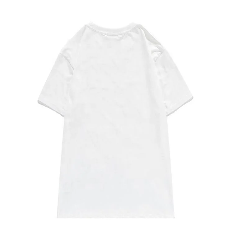 Unisex New Embroidery T-shirt fashion Men and women Design T-shirts Female T-shirts high quality black and white