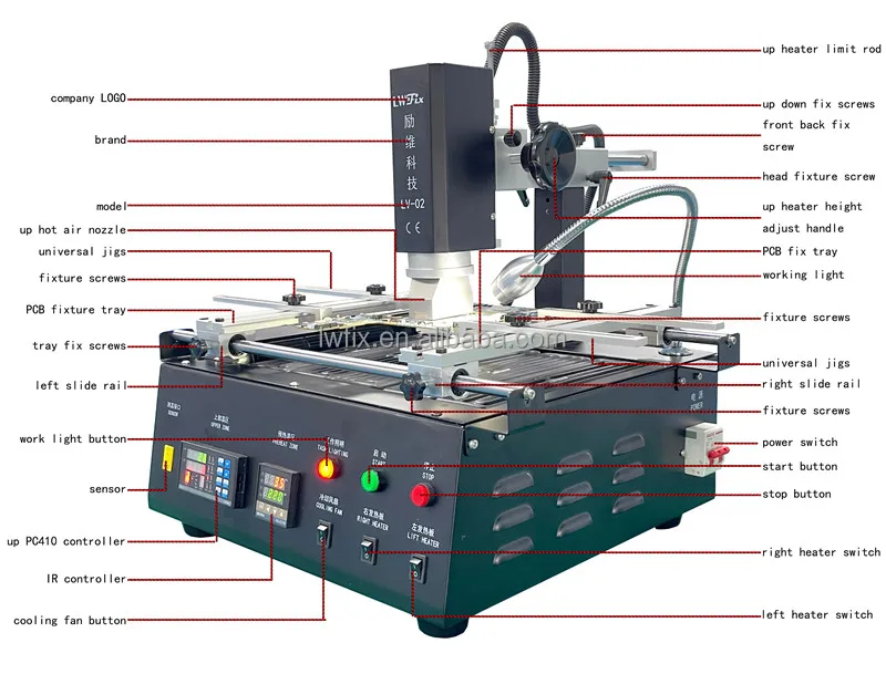 temperature control bga rework station heat gun for mobile repair ps2 ps3 ps4 motherboard refurbishing