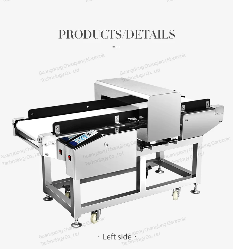 Fried Biscuit Puffed Food Conveyor Belt Industrial Metal Detectors For Aluminum Foil Packing Products