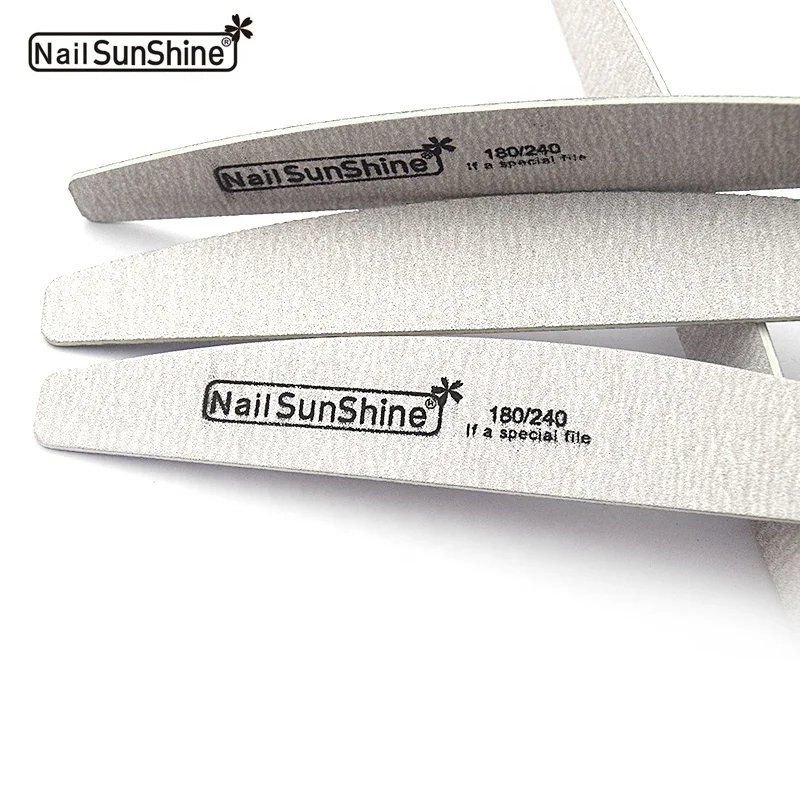 
Custom logo disposable half moon wood sanding nail file zebra gray emery board 2 side abrasive emery files nail 