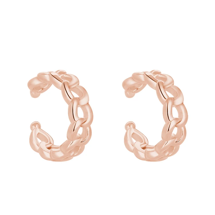 5925 Italy Silver Jewelry Earring Clip On Pierced Ear Cuff Earrings 14K Gold Filled