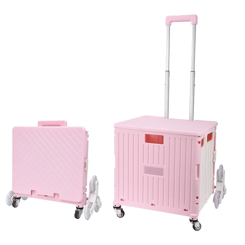 Hot selling foldable european large stair climbing shopping cart shopping trolley with stair climbing wheels