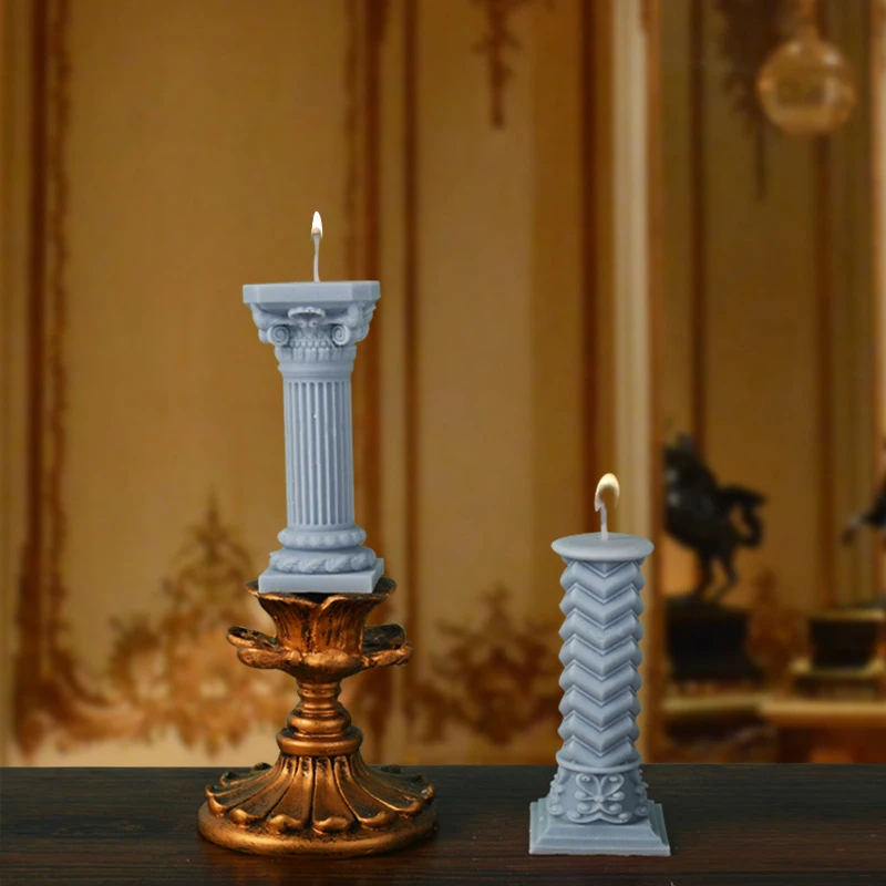 Early Riser Candle Mould for Candle Making Silicone Moulds Roman Column Shape Silicone Molds Pillar Candle Silicone Molds