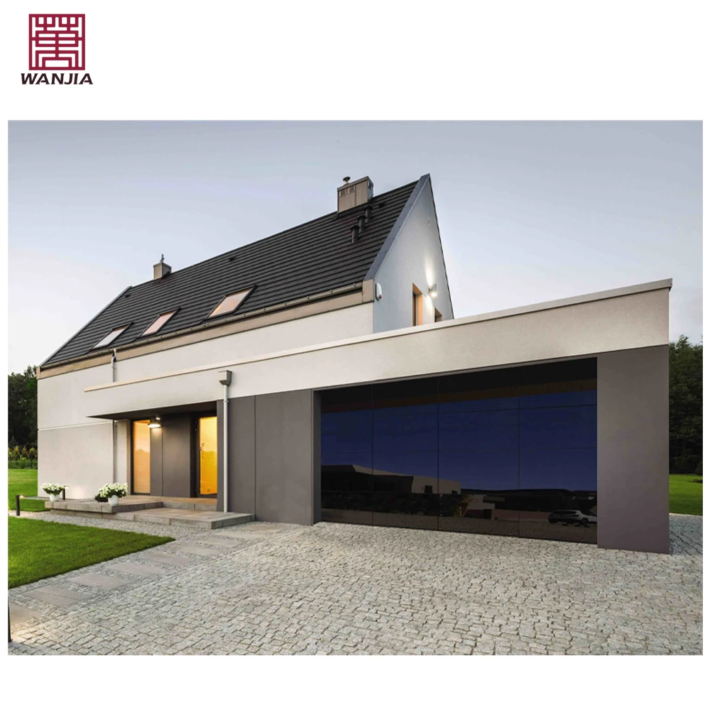 Manufacturer Custom Home Garage Door Residential Automatic Mirror Glass Aluminum Garage Door