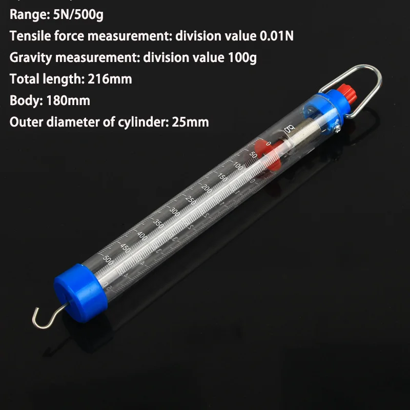 Cylindrical Force Gauge 1Or 5N Cylindrical Tensile Force Gauge Spring Scale Physics Teaching Instruments And Teaching Aids