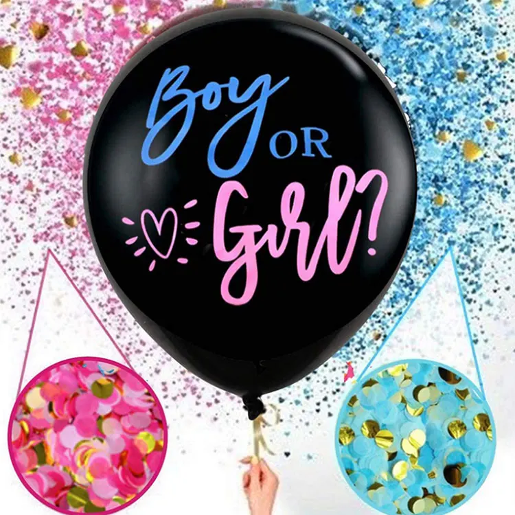 Boy or girl 36 inches perfectly round gender reveals latex balloon group baby boy or girl party layout