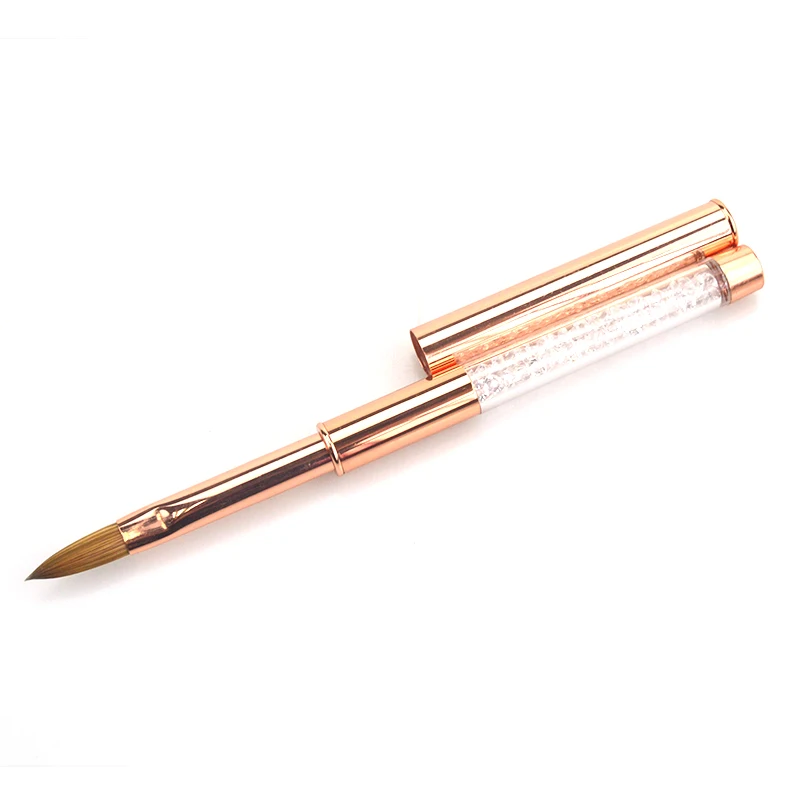 2020 Wholesale Acrylic Brushes Rhinestone Nail Brushes 100% Pure Kolinsky Nail Art Brush