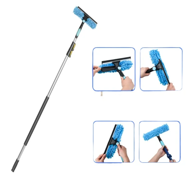 Telescopic Pole flexible window squeegee cleaning long handle window cleaner washer