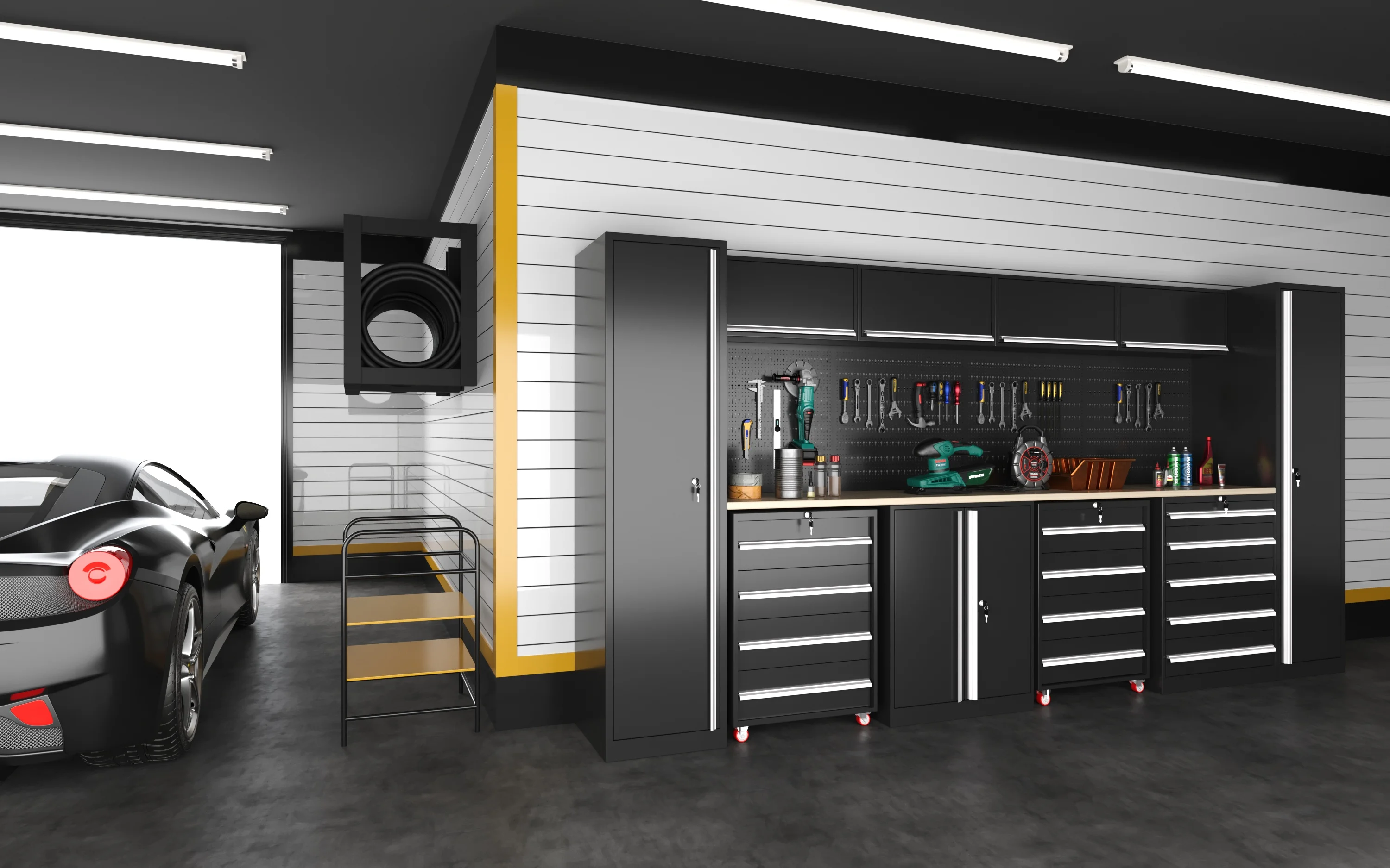 JZD factory workshop garage storage storage With Drawers Steel work bench garage rolling tool cabinet