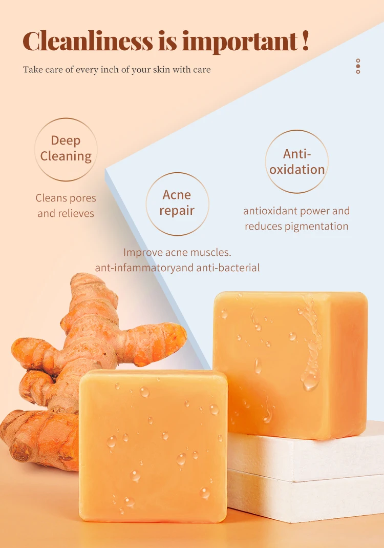 Lemon Turmeric Kojic Acid Dark Spot Remover Skin Whitening Soap Bars Set