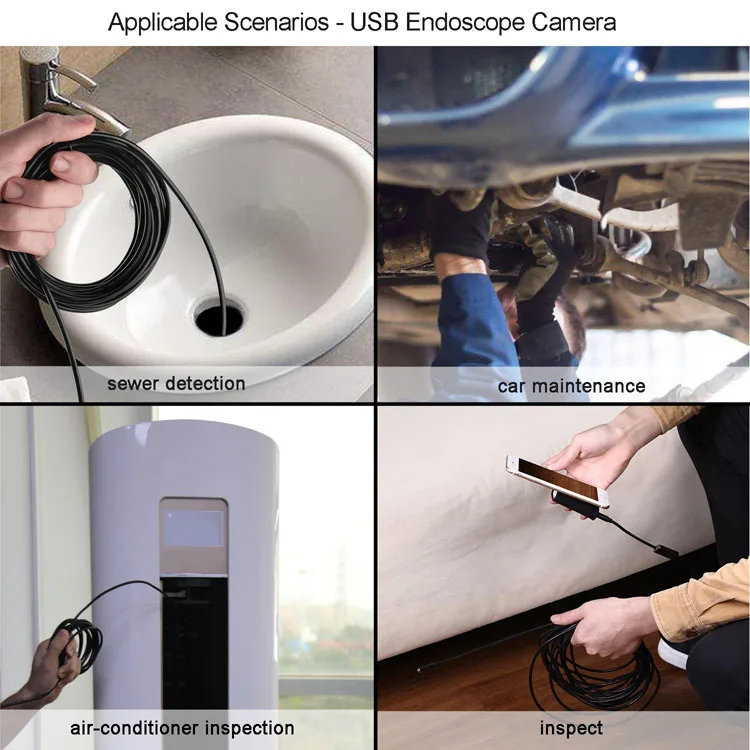USB Wi-Fi камера для инспекции 5MP водонепроницаемое светодиоидное освещение эндоскоп
