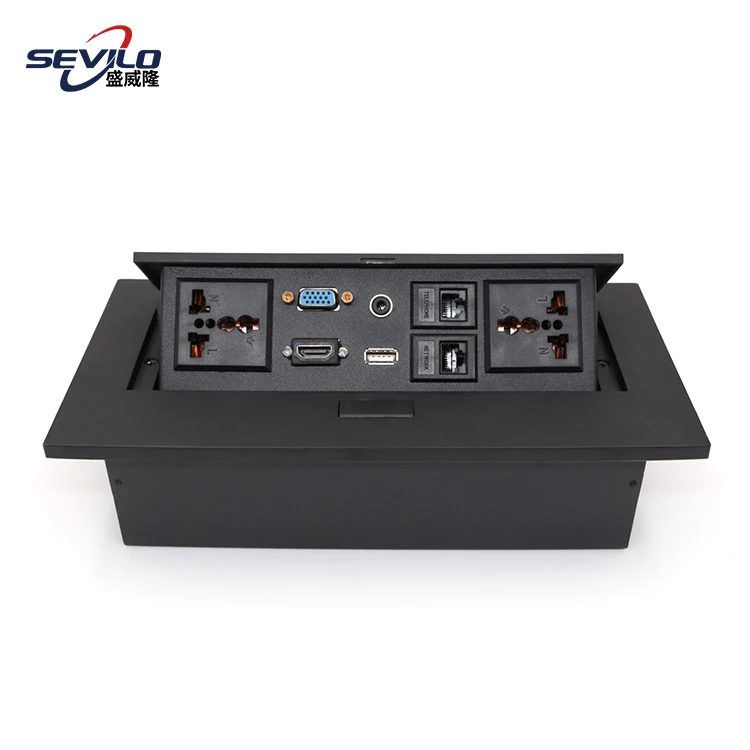 Multifunctional Zinc Alloy/Iron Socket for Office Desk