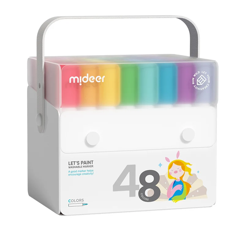 Mideer MD1299 моющиеся детские акварельные маркеры 48 цветов двухконтурные