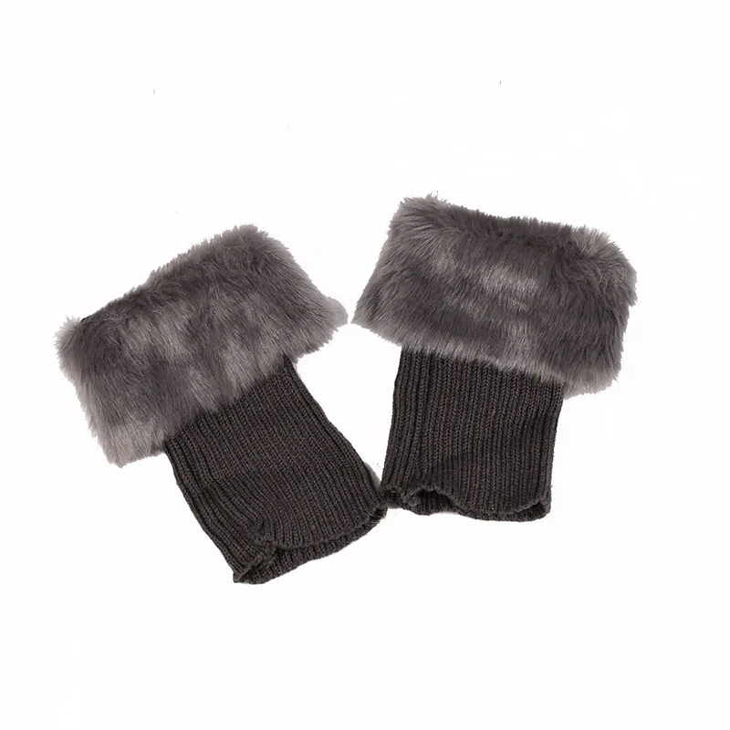 New Design Knitted Faux Fur Leg Warmer Elastic Cosplay Party Girl Lolita Fur Slouch Leg Sleeve Warmers