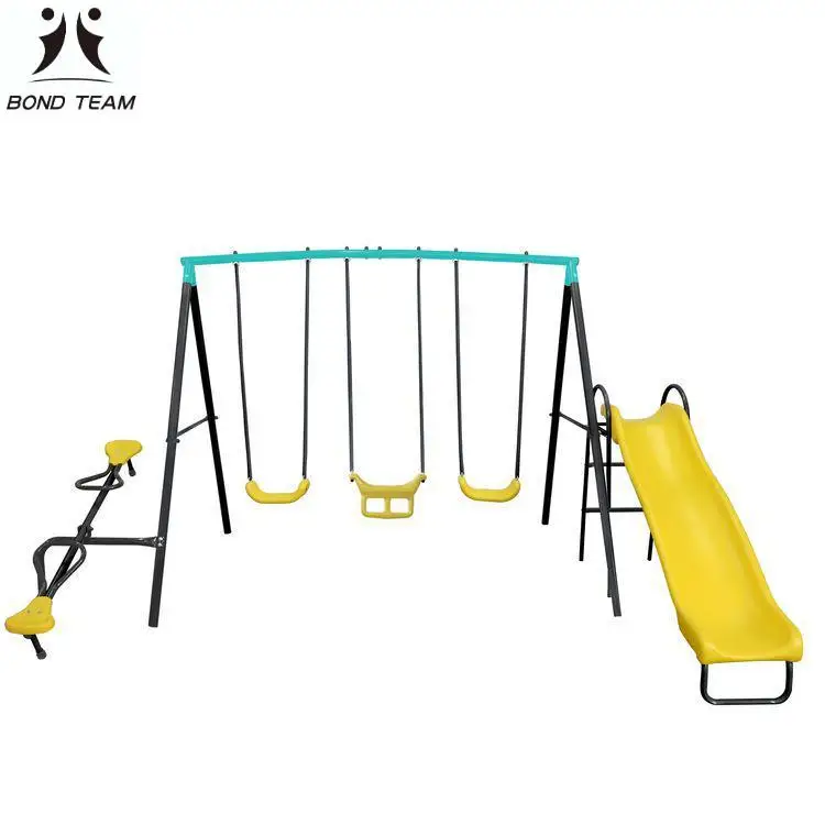 
TUV Certification 2021 New Design Good Quality Outdoor Metal Swing Sets For Children 