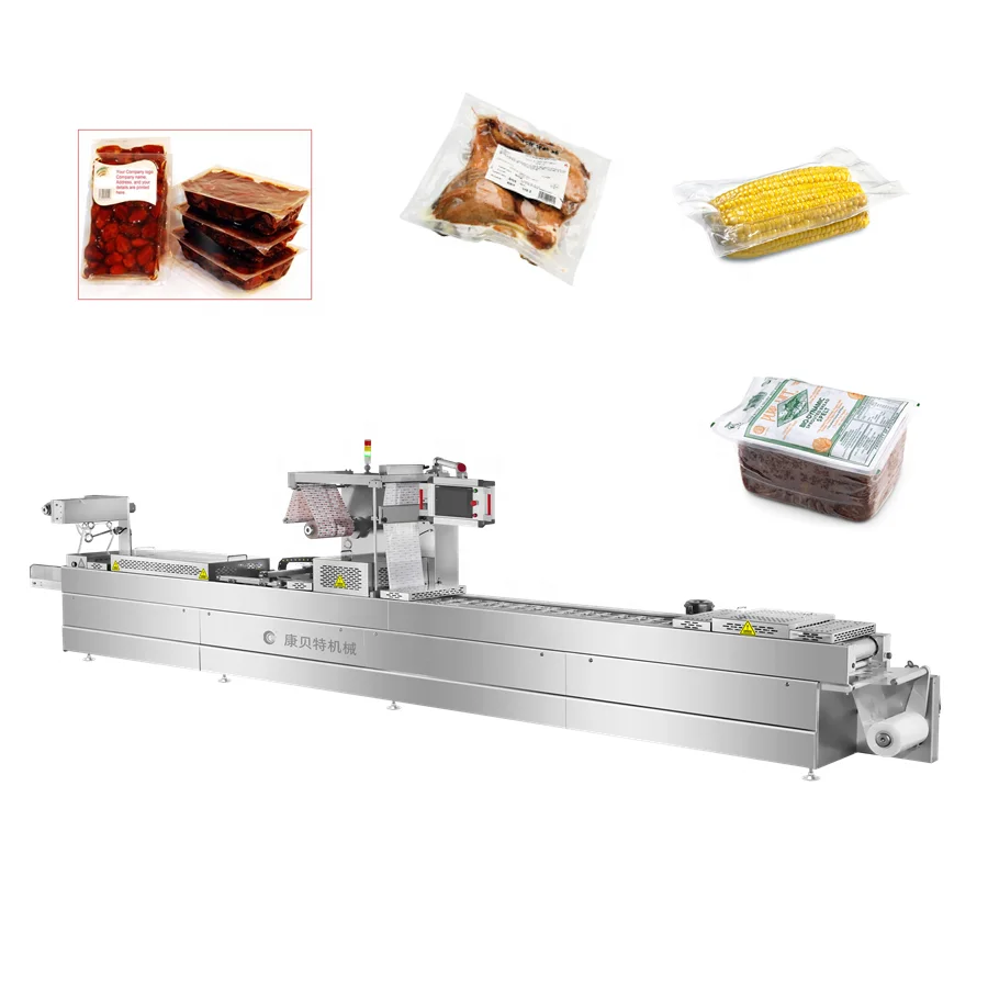 Automatic thermoforming vacuum meat food skin packaging machine