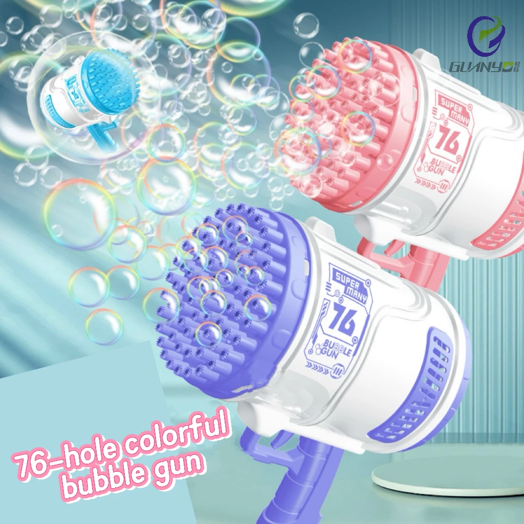 76 Hole Light Version Space Bazooka Bubble Gun Lithium Battery Rechargeable Fun Toys Beach For Party  Pool Foam Machine For Kids