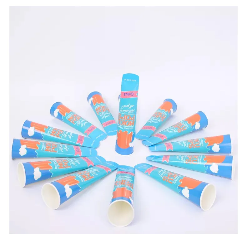 90ml 105ml 120ml customized logo calippo ice cream tube push up paper cup ice lolly tube with sealing lid