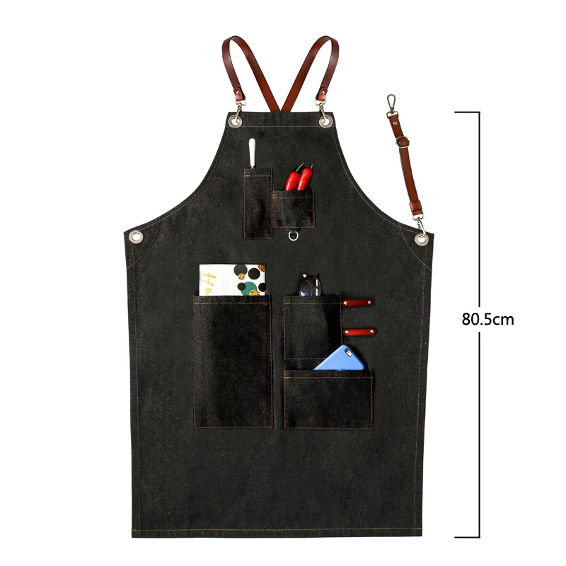 Kitchen Household tools Kitchen Apron For Restaurants custom logo Barista Chef Uniform Work Bar Cafes kitchen Restaurant Apron
