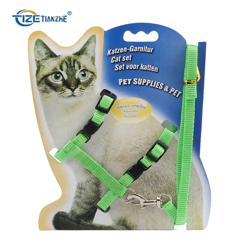 Wholesale Nylon Multiple Colors Small Dog and Cat Harness and Leash Set