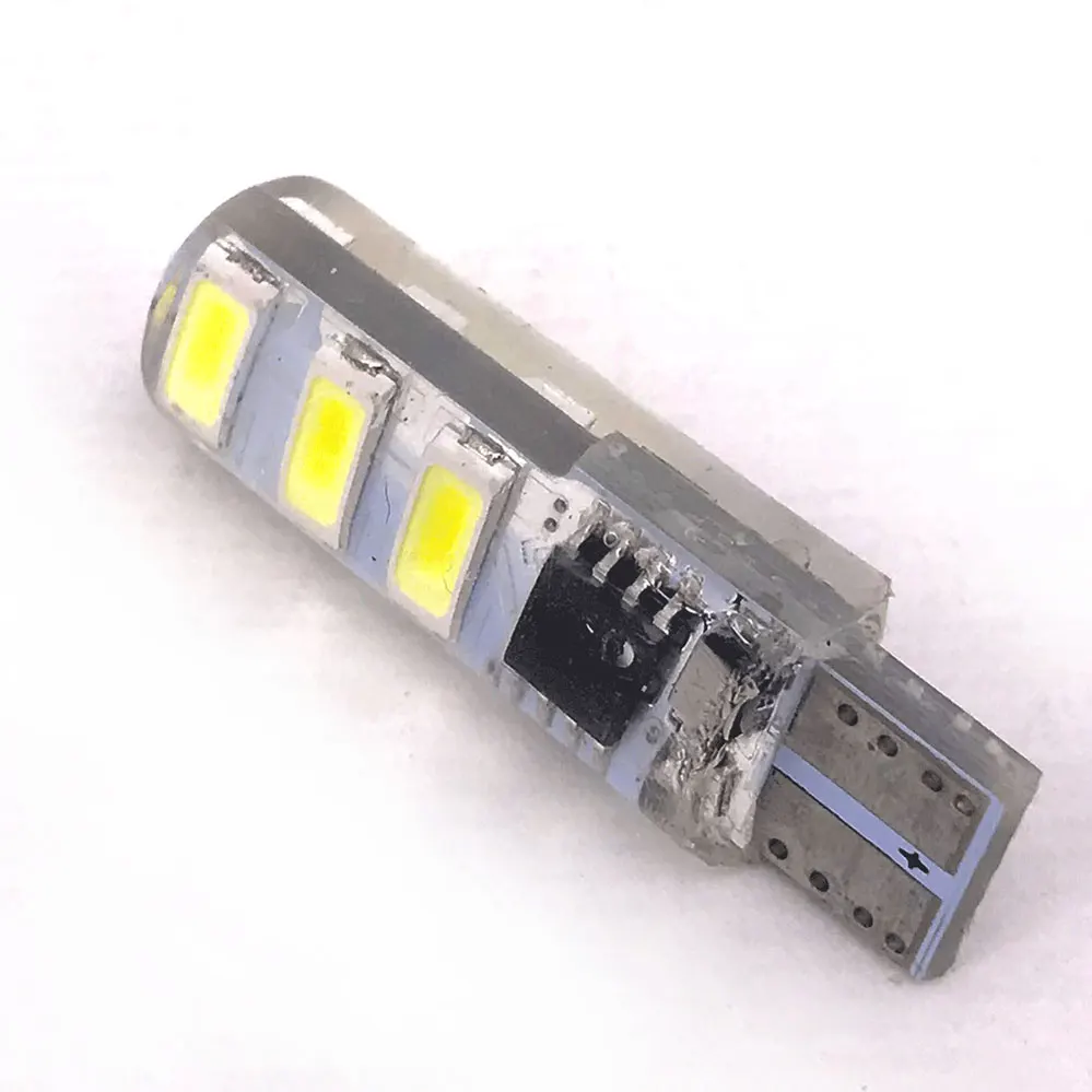 T10 5730 5630 6SMD LED Waterproof Flash Strobe Constant Light Dual Mode Silicone Gel Car Read Lamp 12V Auto Parking T10 Led Bulb
