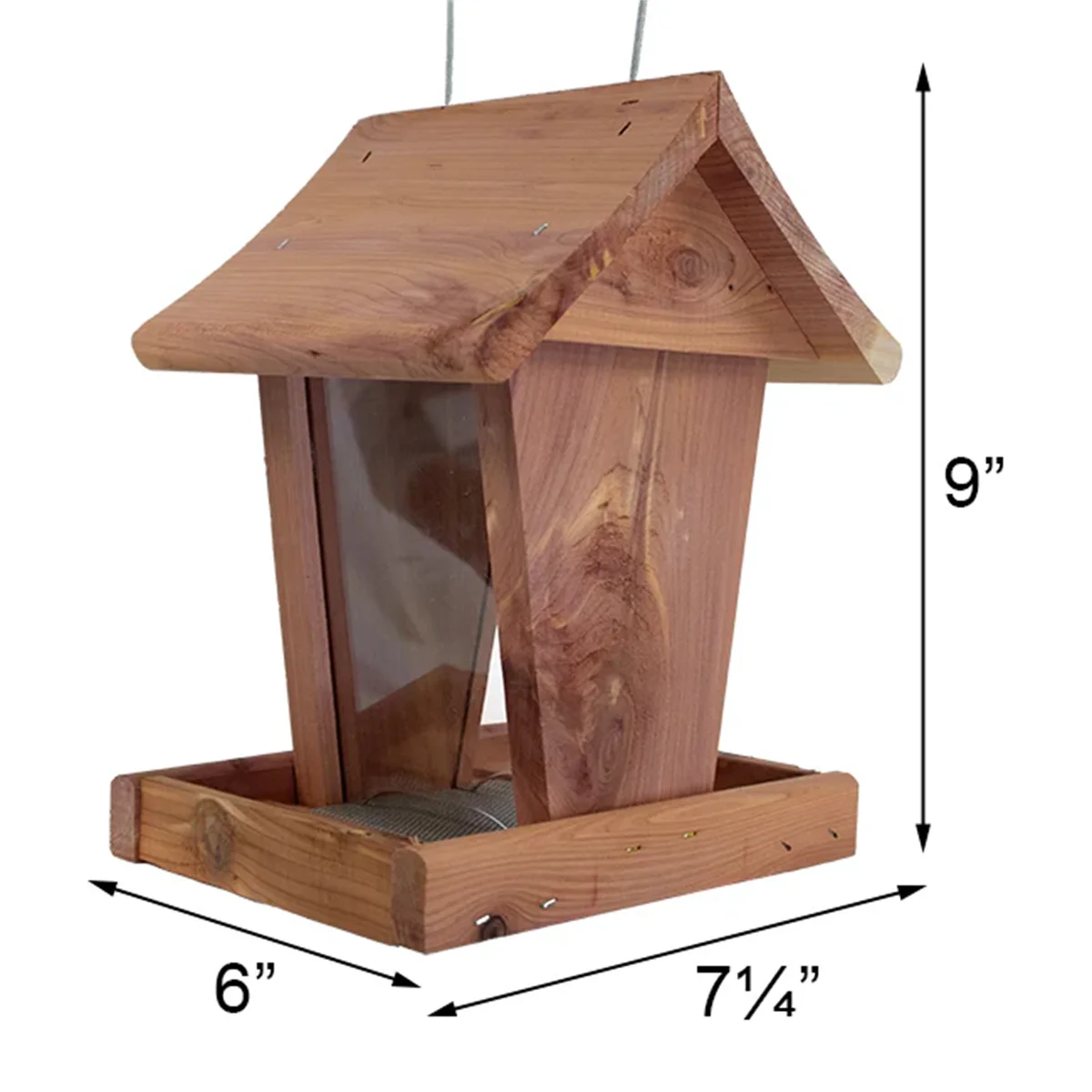 WILDMX Cedar Small Hopper Feeder by Wood Bird House for Outdoors Hanging Garden Patio Decorative