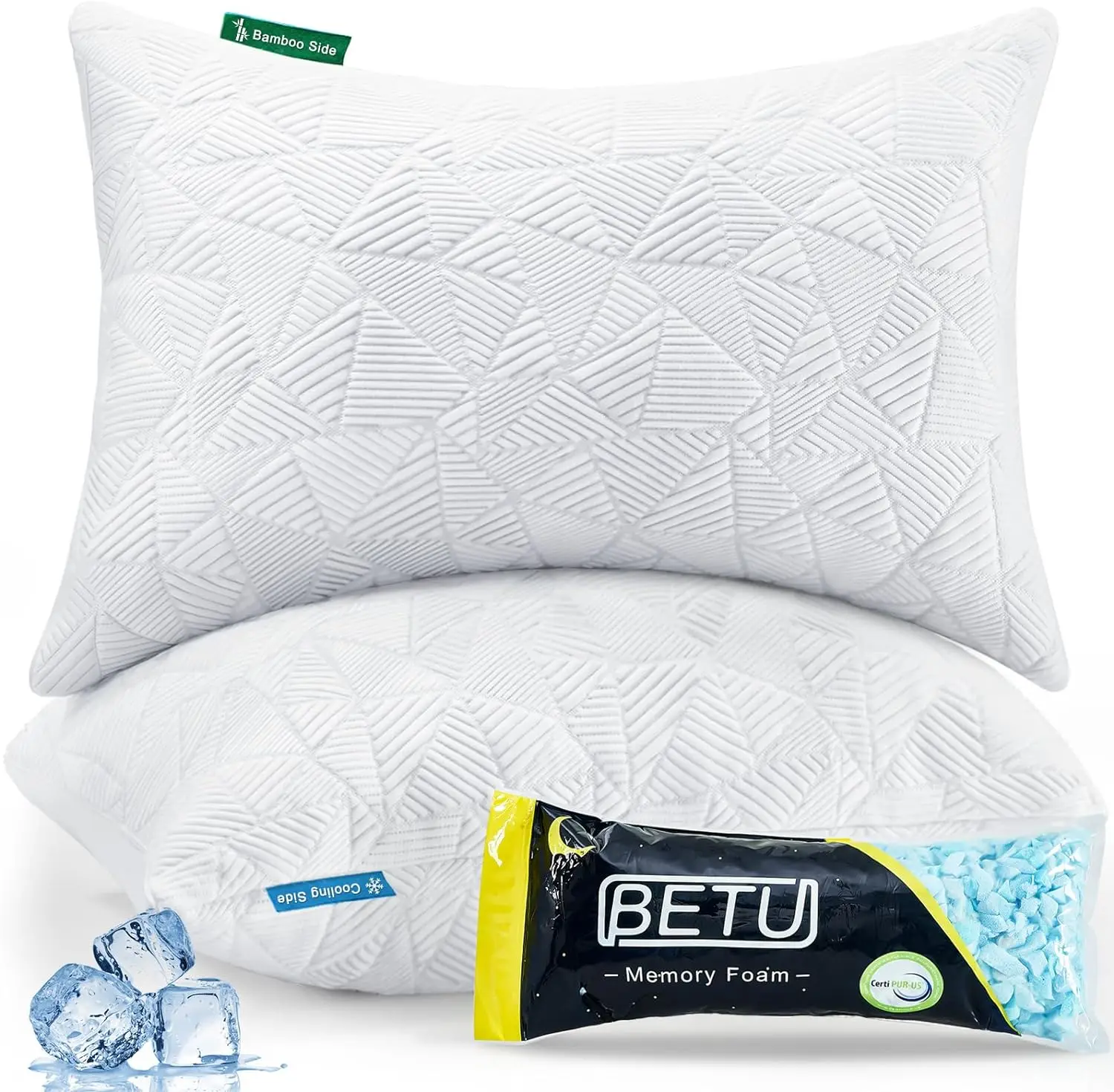 Cooling Pillows for Sleeping Shredded Memory Foam Pillows Skin Friendly & Breathable Material Bed Pillow for Sleeping