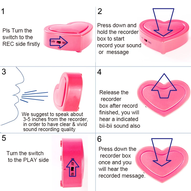 Microphone recorder toy micro voice button 30sec micro reordable box