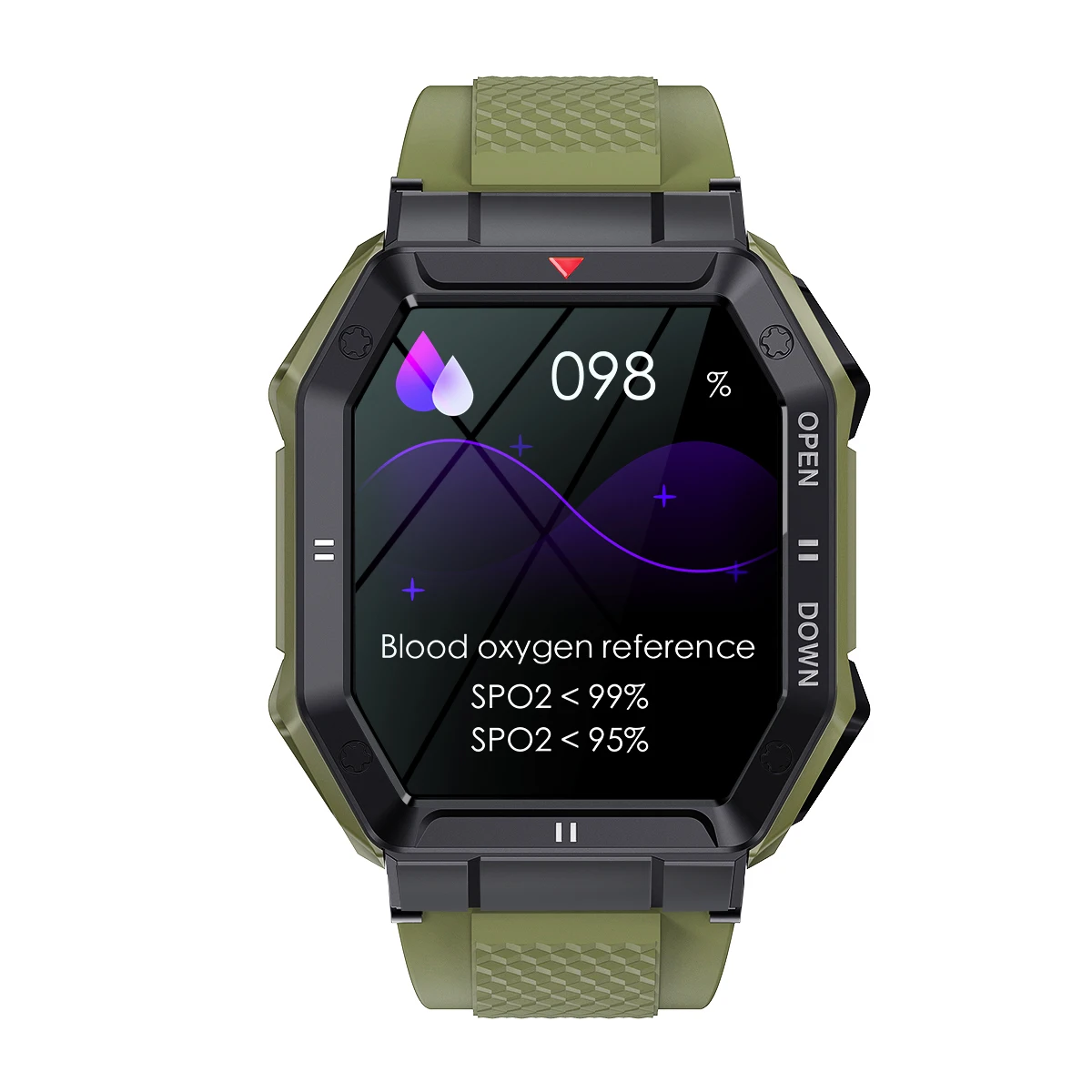 K55 1.85 inch IPS screen 350mAh Long Standby Wristwatch Blood Pressure Monitor Outdoor Sports Waterproof Men Smartwatch