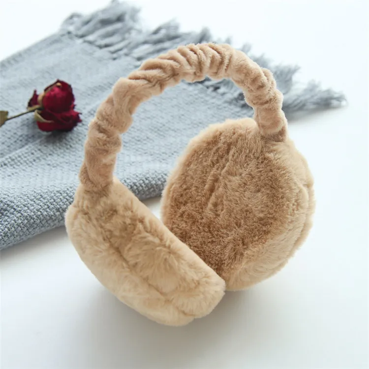 Wholesale hot sale hamburger style ear warmer winter fur plush girls warm ear muffs cute fur earmuffs Y769