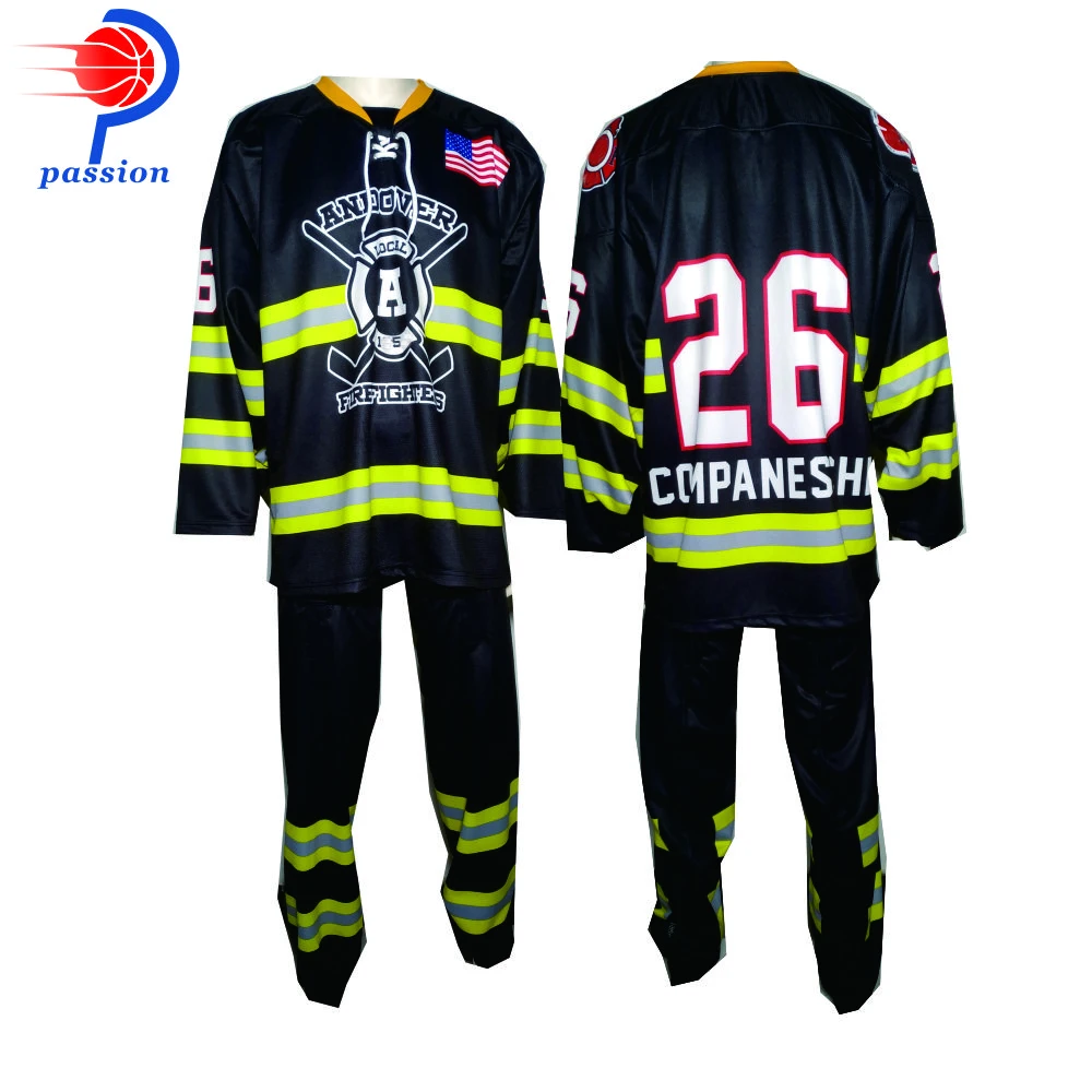 Top quality sublimated  customized designs logos and best custom material ice hockey jersey