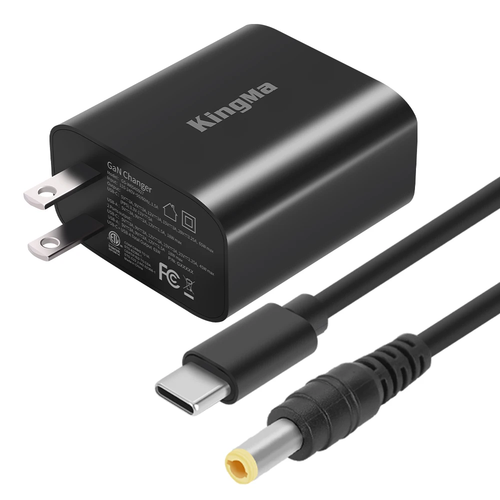 KingMa 65 Вт Ган адаптером PD зарядное устройство для быстрой зарядки с Acer ASUS Тип C к DC 5,5*2,5 мм кабель для Acer ASUS с адаптером переменного тока