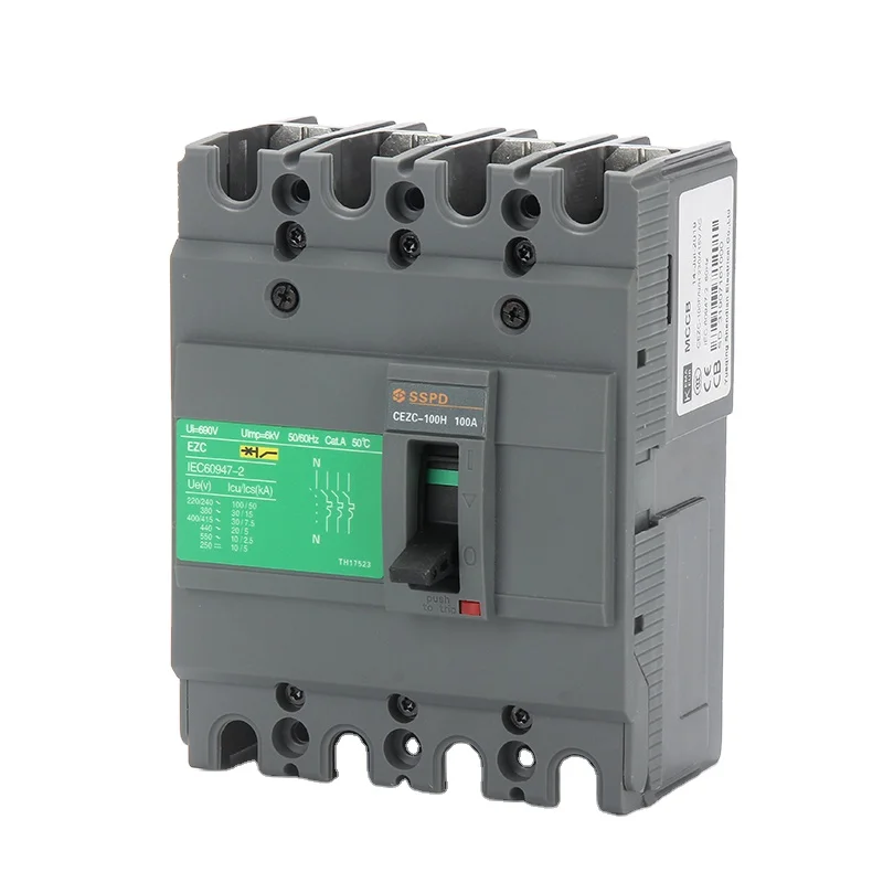  Низкое напряжение EZC серии 4 фазы mccb 30 60 100 Ампер автоматический выключатель в литом