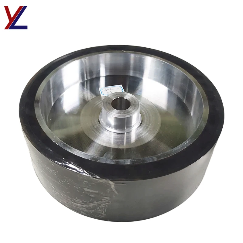 Rubber coated wheel  hole caster iron core bearing wheel wear-resistant machinery