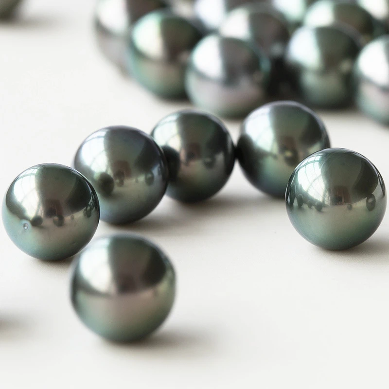 Wholesale grade 4A perfect no flaw smooth 9-10mm black loose natural Tahitian black pearl