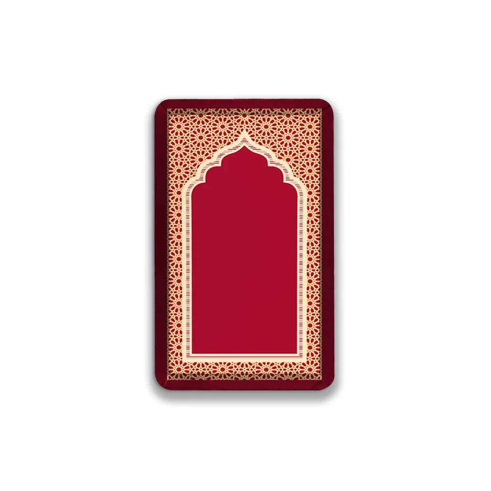 Mosque memory foam embossed Muslim prayer kneel mat rug