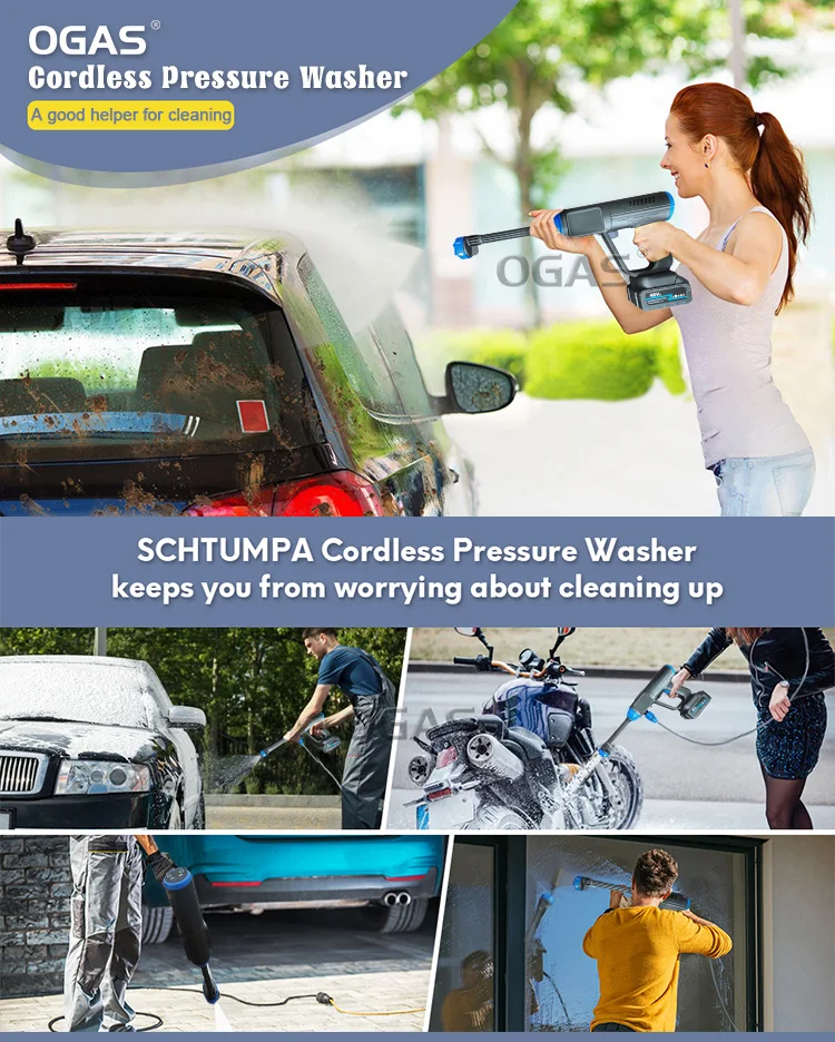 OGAS Cordless Power High Pressure Washer 48V Electric Car Wash Gun Foam Gun Car Wash Spraying