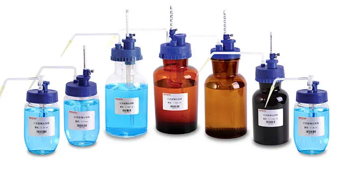 RONGTAI Adjustable Glass Injection Bottle Top Dispenser Translucent Glass