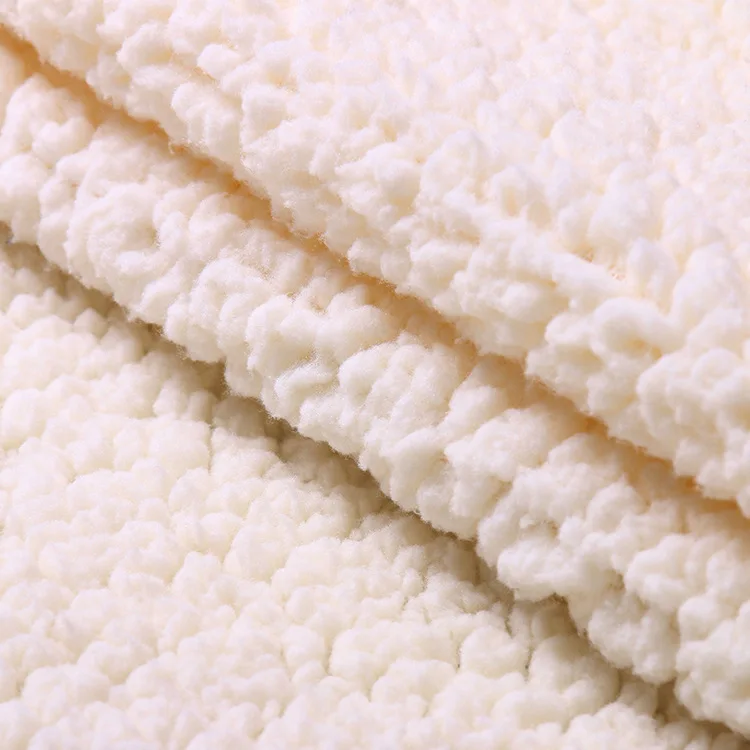Winter Coat 100% Polyester Brush  Sherpa  Fabric Faux Fur Sherpa Teddy Fleece Fabrics For Blanket Warm Coat