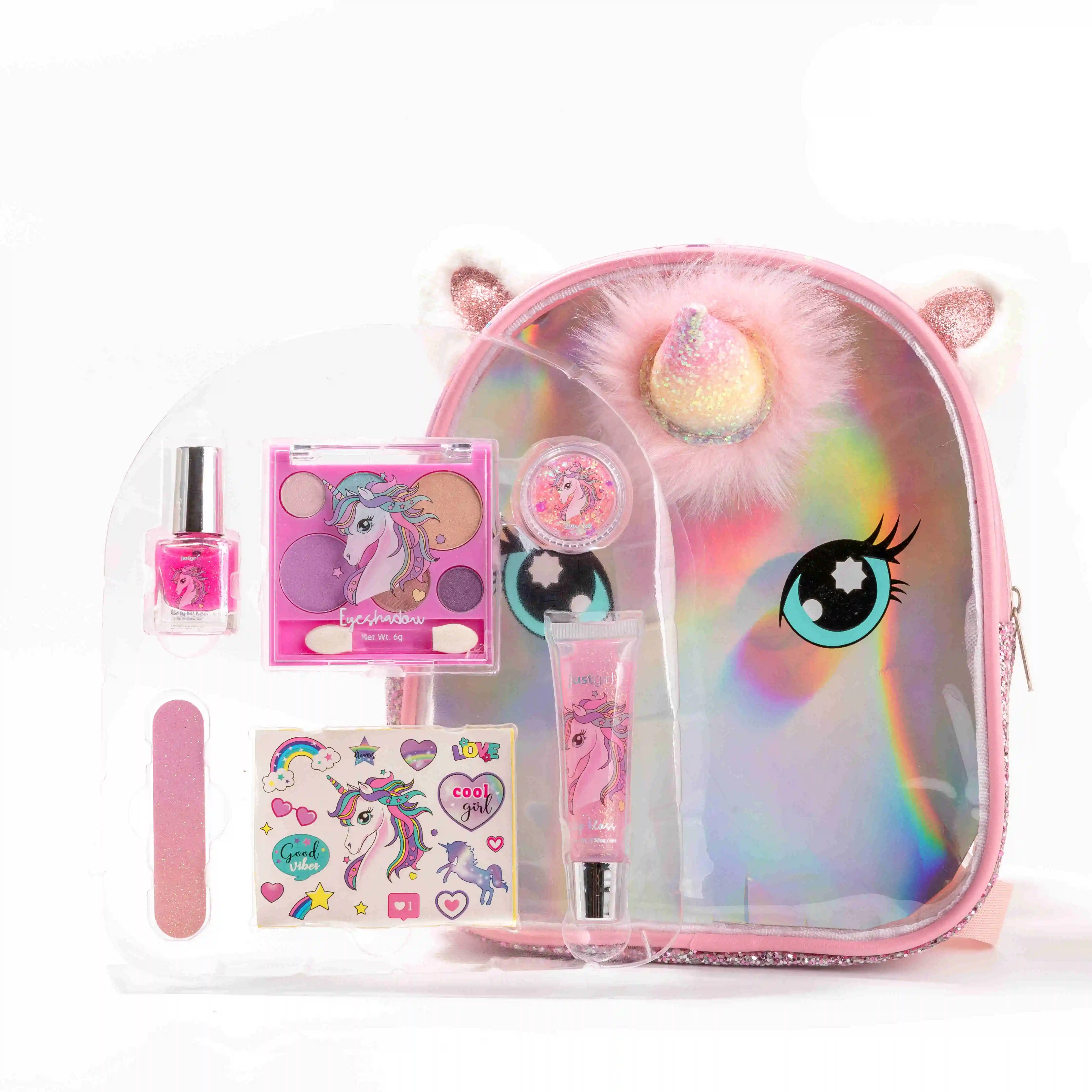 PVC Kids Makeup Kit Backpack Children Toy Cosmetic Play Set Wholesale