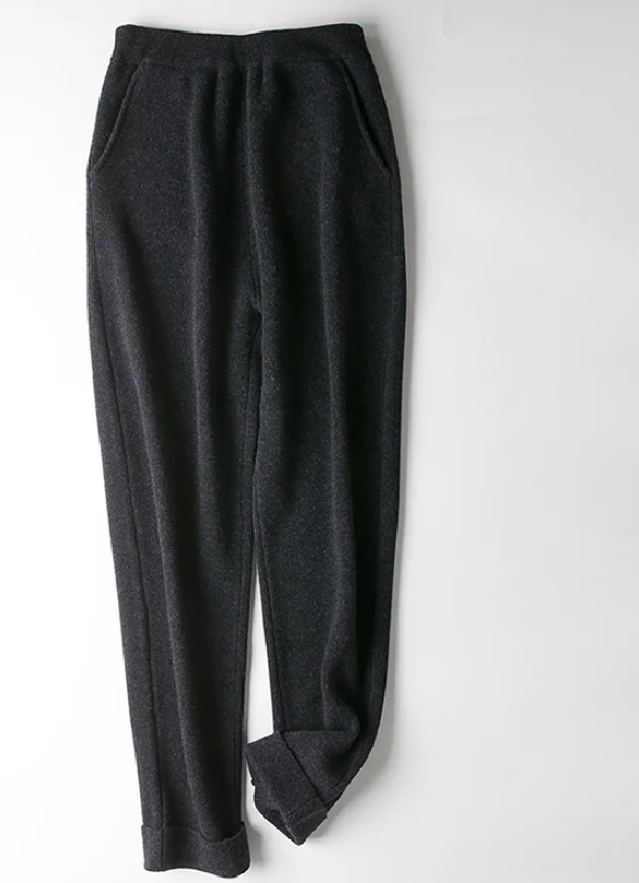 Quality Sport suit women Cashmere pants Woman rib Pants Trousers Blouse.