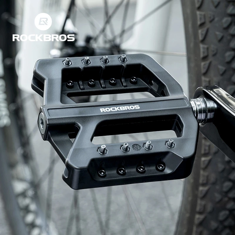 Велосипедные педали ROCKBROS Bmx с плоской платформой нейлоновый подшипник алюминиевый сплав Нескользящие 9/16