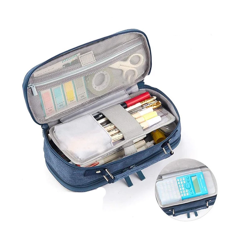 Large capacity wholesale polyester school student zipper pencil case