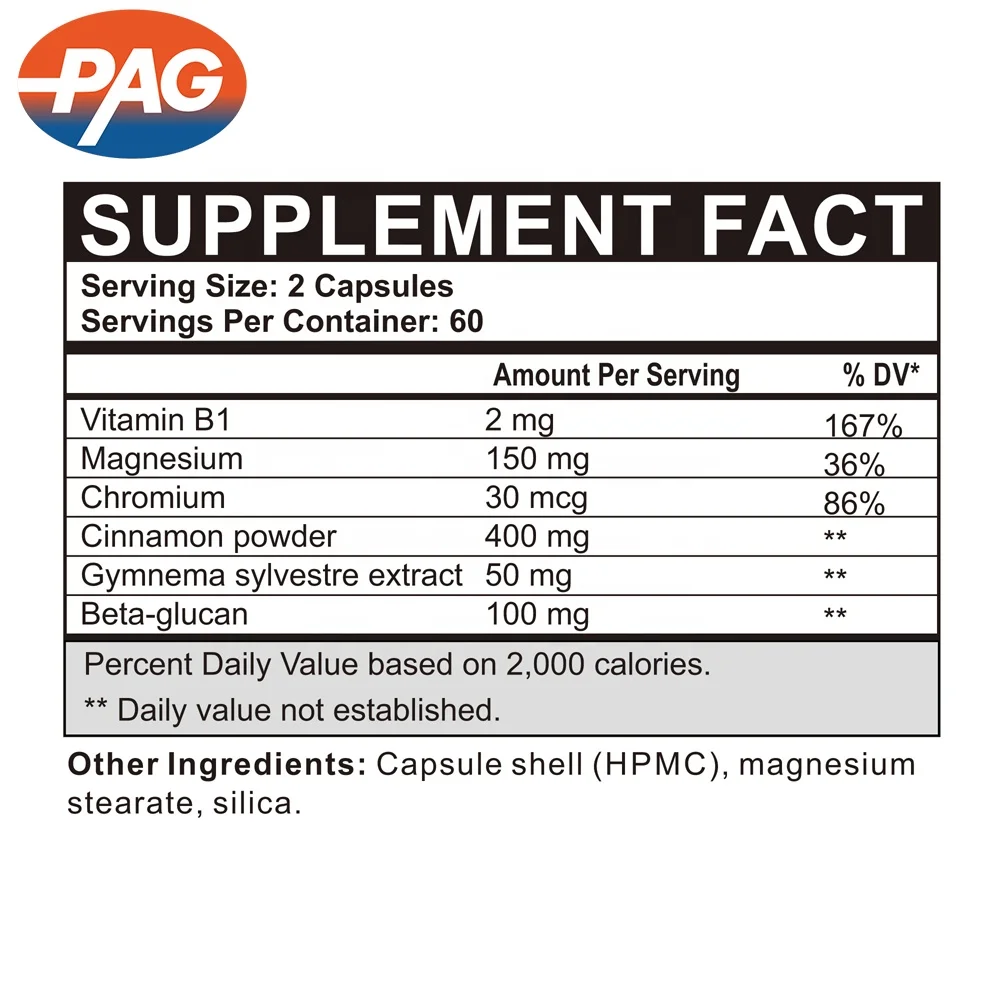 Wholesale Healthcare Supplement Multivitamin Vitamin B1 Blood Sugar Control Capsules With Cinanamon Chromium