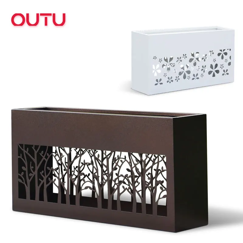Square  large metal outdoor pots stand garden  flower pots in bulk commercial flower planter box