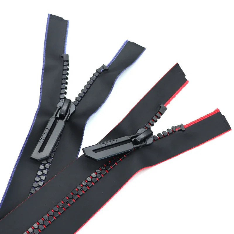 KY Factory direct sale clothing bag accessories fashion design puller zipper open end zipper waterproof resin zipper