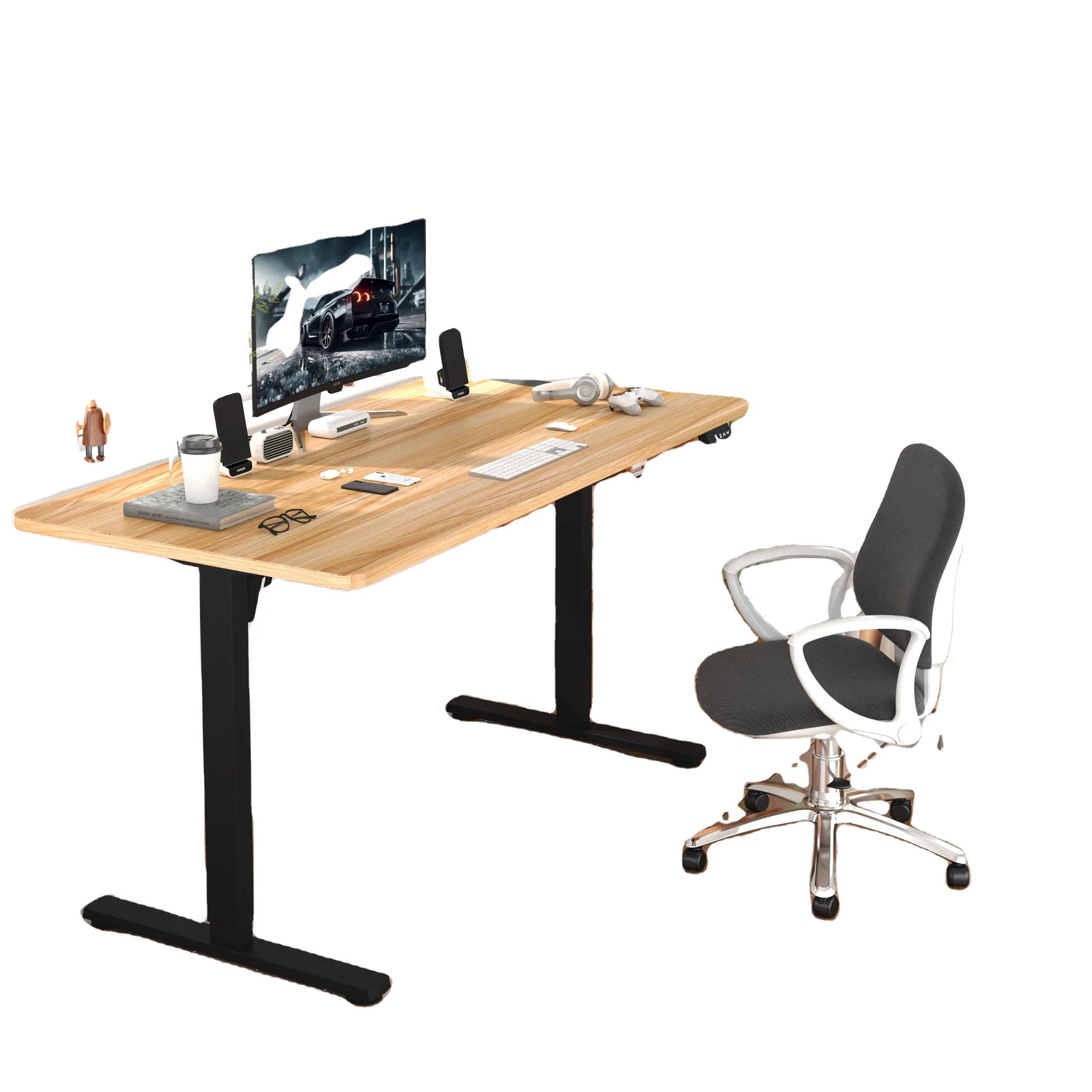 Economic Single Motor 2 Stages Legs Electric Desk Height Adjustable Stand-sit Desk For Office and Home