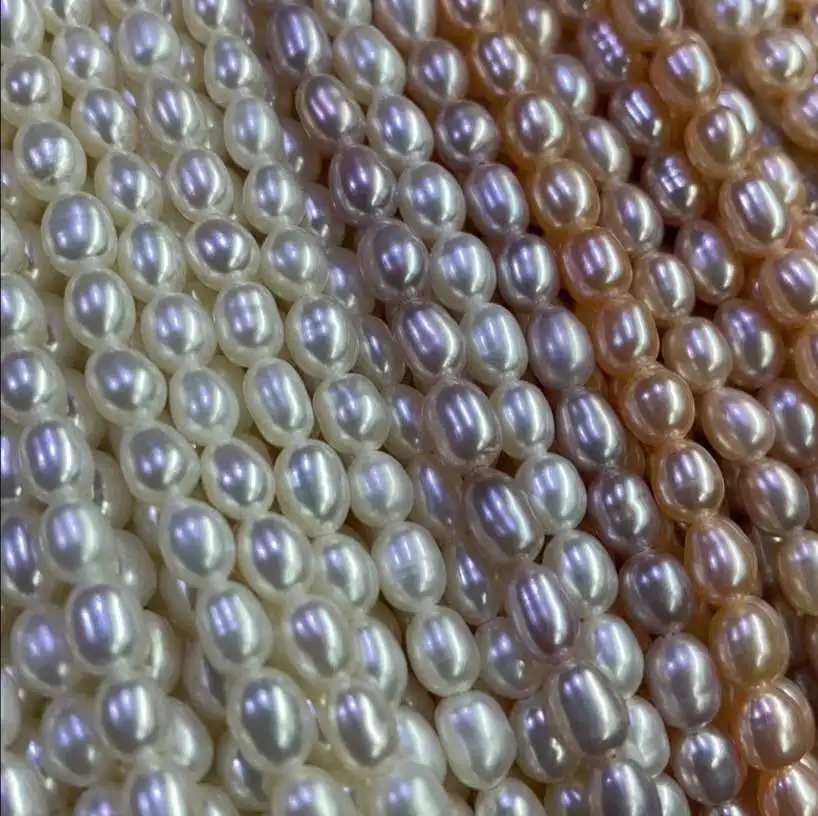 3-4mm rice pearl strand  loose pearls small pearl string for making jewelry
