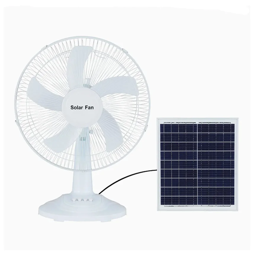 Cheap 12 Inch 12V AC/DC Solar Panel Electric Energy Rechargeable Fan with Battery And Led Light Stand Floor Fan For Home